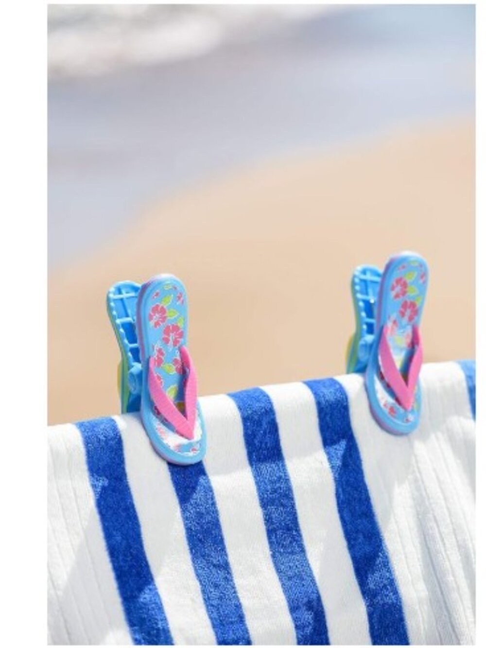 New Boca Towel Lounge Chair Clips Beach Blue Flip Flop O2Cool Set 4 Multipurpose
